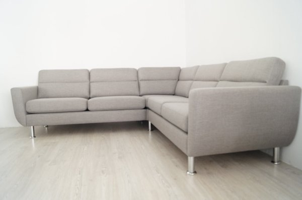 Wohnlandschaft  Sofa Couch Webstoff Grau 250