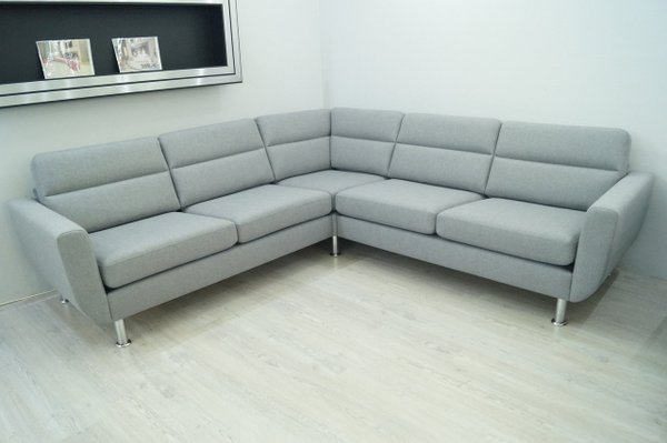 Wohnlandschaft  Sofa Couch Webstoff Grau 250